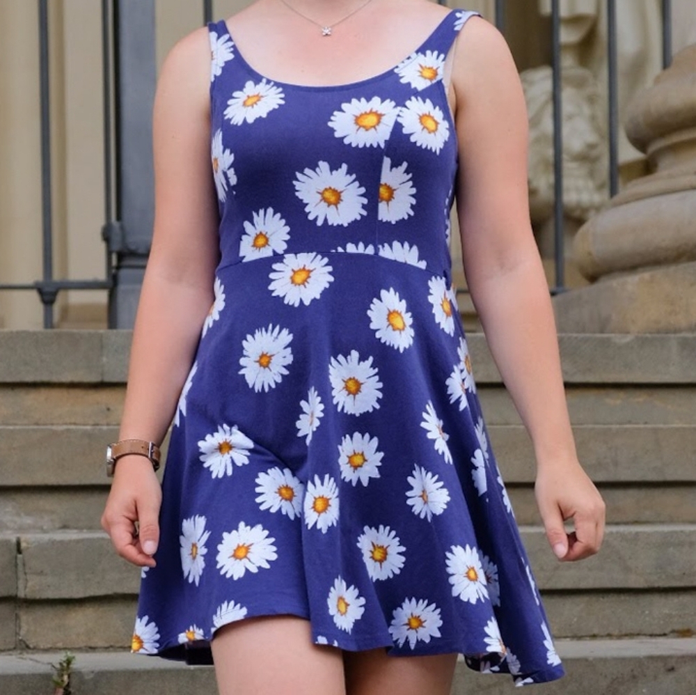 Blue Daisy Skater Dress